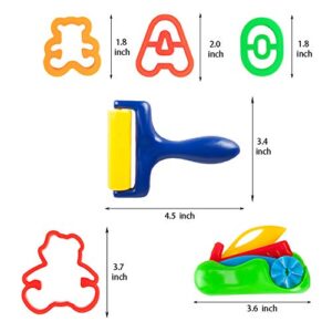 Play Dough Tools Set for Kids Letter Molds，Numeral Molds Various Plastic Animal Molds for Creative Dough Cutting (63 Pieces)