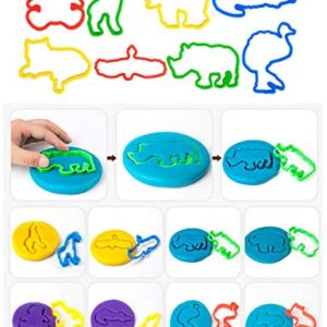 Play Dough Tools Set for Kids Letter Molds，Numeral Molds Various Plastic Animal Molds for Creative Dough Cutting (63 Pieces)