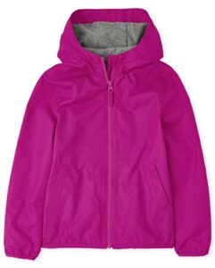 the children's place girls windbreaker jacket, aurora pink, medium us