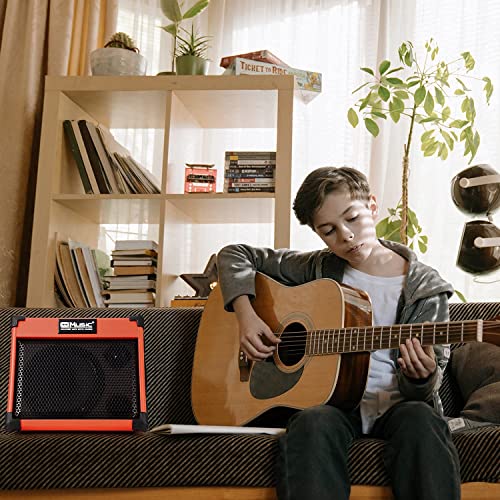 Acoustic Guitar Amplifier, 20 Watt Bluetooth Amp for Guitar Acoustic with Reverb Chorus Effect, 3 Band EQ（Including Microphone and Audio Cable）