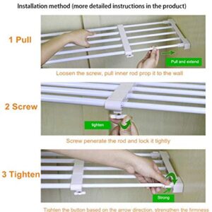 TabEnter Adjustable Shelf Organizer Expandable Closet Shelf and Rod with No Drilling for Wardrobe Cupboard Kitchen Bookcase (10.3" - 14.9")