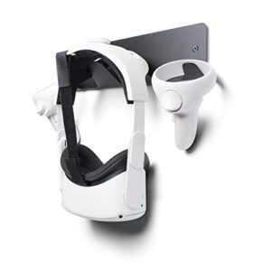 CNBEYOUNG Aluminum Alloy Metal VR Headset and Controllers Wall Mount Storage Stand Hook Compatible with Quest 2 Pro Quest 3 Apple Vision Pro Valve Index PSVR 2 Pico 4, HTC Vive, HP Reverb G2(Black)