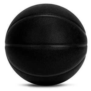 AND1 Street Grip Premium Composite Leather Basketball & Pump- Official Size 7 (29.5”) Streetball, Made for Indoor and Outdoor Basketball Games (Black)