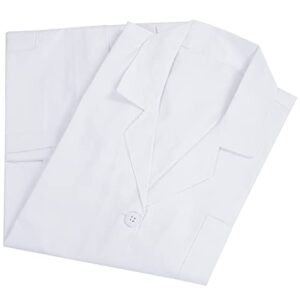 Oakias Cotton Blend Lab Coat for Women, Long Sleeve, 3 Pockets Long Professional Lab Coat, White (S-XL)