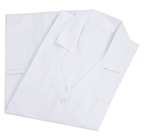 Oakias Cotton Blend Lab Coat for Women, Long Sleeve, 3 Pockets Long Professional Lab Coat, White (S-XL)