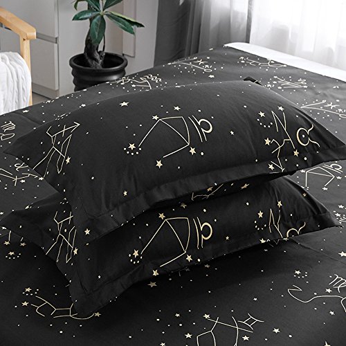 ZHH E-COMMERCE Kid's Mysterious Constellation Duvet Cover Twin Size and Stars Beding Set Queen Size with Bed Sheet for Bedroom Decor