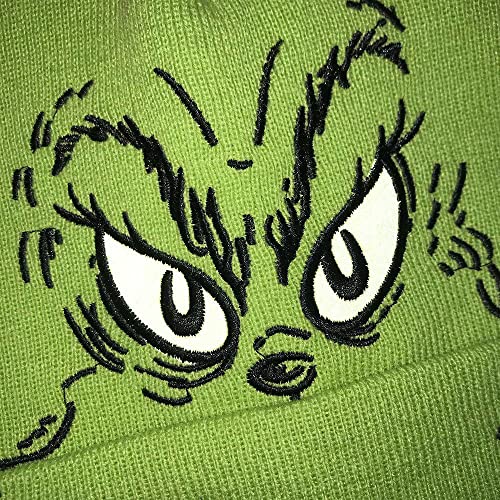 Bioworld The Grinch Big Face Knit Pom Beanie