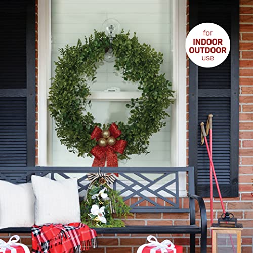 SEWANTA Christmas Wreath Hanger for Glass Front Door - Giant Suction Wreath Hanger, Hang Large or Heavy Wreaths Securely on Glass Doors and Windows up to 20 Lbs - Heavy Duty Wreath Holders - USA Made