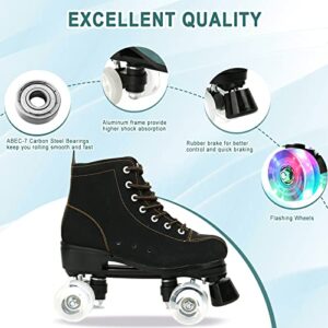 jessie High-Top Roller Skates for Men Women Outdoor and Indoor Roller Skates for Beginner Classic Four-Wheel Roller Skate with Shoes Bag