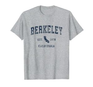 berkeley california ca vintage sports design navy print t-shirt