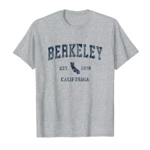 Berkeley California CA Vintage Sports Design Navy Print T-Shirt