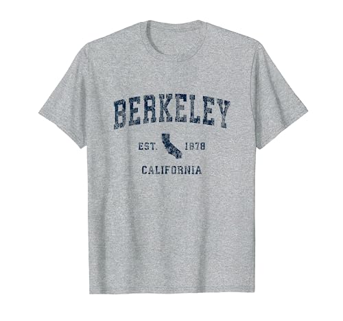 Berkeley California CA Vintage Sports Design Navy Print T-Shirt