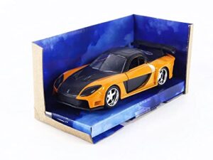 jada toys fast & furious 1:32 han's mazda rx-7 die-cast car, toys for kids and adults