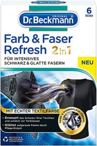 3 pack x dr. beckmann colour & fibre refresh cloths 2-in-1 black for laundry each 6 pieces