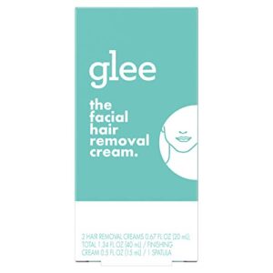 joy glee women's facial hair removal cream kit -2 facial hair removal creams + finishing cream + face mask applicator, pink, 1 count