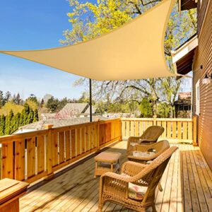 mr. cover sun shade sail 10 x 13 ft rectangle for patio garden backyard outdoor facility, rip-resistant & uv-block, double stitched, sand color