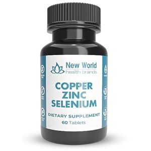 copper 5mg zinc 40mg selenium 200mcg 3 in 1 formula high absorption - 60 tablets | new world health brands