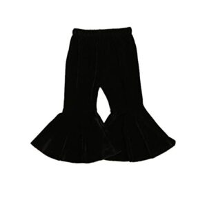toddler bell bottoms baby girls ruffle leggings bell-bottomed flare pants trousers (e-black, 3-4t)
