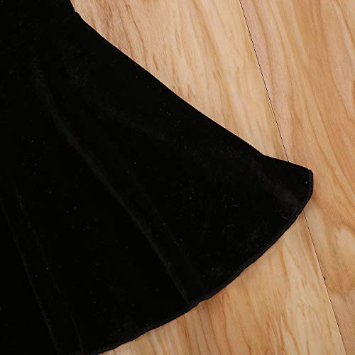 Toddler Bell Bottoms Baby Girls Ruffle Leggings Bell-Bottomed Flare Pants Trousers (E-Black, 3-4T)