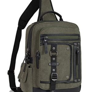 Messenger Bag for Men Canvas Sling Bag Crossbody Backpack Laptop Shoulder Bag Hiking Daypacks Casual Tactical Travel