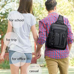 Messenger Bag for Men Canvas Sling Bag Crossbody Backpack Laptop Shoulder Bag Hiking Daypacks Casual Tactical Travel