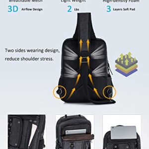 Messenger Bag for Men Canvas Sling Bag Crossbody Backpack Laptop Shoulder Bag Hiking Daypacks Casual Tactical Travel