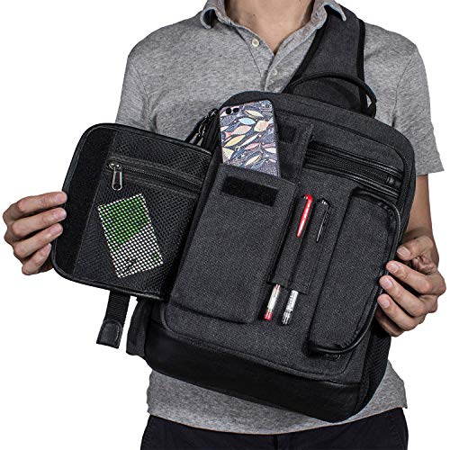 Messenger Bag for Men Canvas Sling Bag Crossbody Backpack Laptop Shoulder Bag Hiking Daypacks Casual Tactical Travel