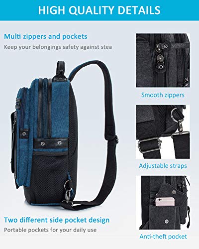 Messenger Bag for Men Canvas Sling Bag Crossbody Backpack Laptop Shoulder Bag Hiking Daypacks Casual Tactical Travel