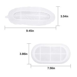 2 PCS Resin Moulds Silicone, FineGood Resin Tray Moulds for Jewelry Coaster Resin Casting Mould Pendant Fruit Tray Resin Silicone Mould