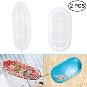 2 PCS Resin Moulds Silicone, FineGood Resin Tray Moulds for Jewelry Coaster Resin Casting Mould Pendant Fruit Tray Resin Silicone Mould