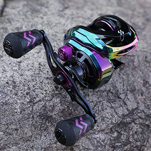 Sougayilang Baitcasting Reels - Colorful Fishing Reel, 8.0：1 Gear Ratios, 9+1 BB, Magnetic Braking System - Right