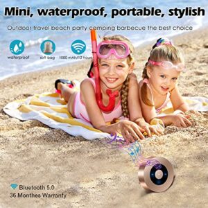 YIDAOYI LED Touch Play Bluetooth Speaker Portable Wireless Speakers with HD Sound / 12-Hour Playtime/Bluetooth 5.0 / Micro SD Support, for iPhone/ipad/Samsung/Tablet/Laptop/Notebook (Gold)