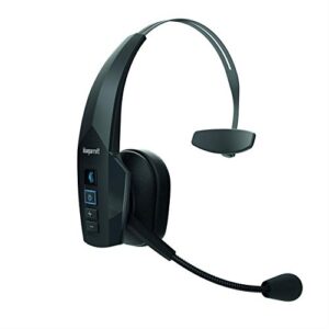 blueparrott b350-xt noise cancelling bluetooth headset - updated design with industry leading sound & improved comfort, hands-free headset w/ expanded wireless range & ip54 rated protection (renewed)