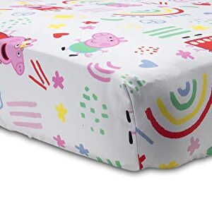 Peppa Pig Be Nice & Kind 4 Piece Toddler Bedding Set - Includes Comforter, Sheet Set - Fitted and Top Sheet + Reversible Pillow Case for Girls Bed, Pink