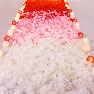 KnR Harmony Rose Flower Petals White 1200pcs Silk Petals for Wedding Romantic Night Table Confetti Valentine's Day Decoration