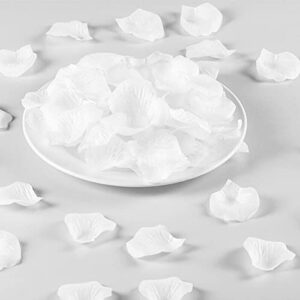 KnR Harmony Rose Flower Petals White 1200pcs Silk Petals for Wedding Romantic Night Table Confetti Valentine's Day Decoration