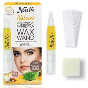 nad's eyebrow shaper wax kit - natural all skin types - eyebrow facial hair removal for women