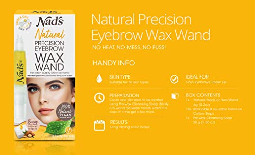 Nad's Eyebrow Shaper Wax Kit - Natural All Skin Types - Eyebrow Facial Hair Removal For Women