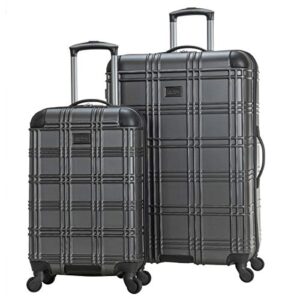 ben sherman nottingham lightweight hardside 4-wheel spinner travel luggage, charcoal, 2-piece set (20" & 28")