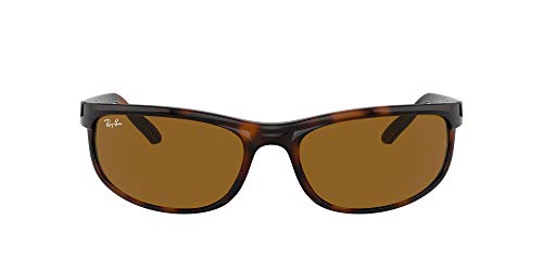 Ray-Ban Men's RB2027 Predator 2 Rectangular Sunglasses, Dark Havana/B-15 Brown, 62 mm