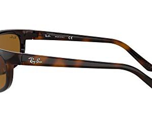 Ray-Ban Men's RB2027 Predator 2 Rectangular Sunglasses, Dark Havana/B-15 Brown, 62 mm