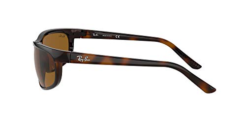 Ray-Ban Men's RB2027 Predator 2 Rectangular Sunglasses, Dark Havana/B-15 Brown, 62 mm