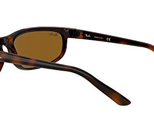 Ray-Ban Men's RB2027 Predator 2 Rectangular Sunglasses, Dark Havana/B-15 Brown, 62 mm