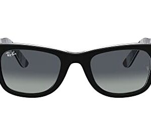 Ray-Ban RB2140 Original Wayfarer Square Sunglasses, Black On Chevron Grey/Burgundy/Light Grey Gradient Blue, 50 mm