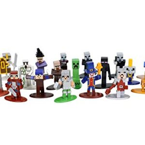 Jada Toys Minecraft Dungeons Nano Metalfigs 1.65" Die-cast Collectible Figures 20-Pack Wave 4, Toys for Kids and Adults Silver