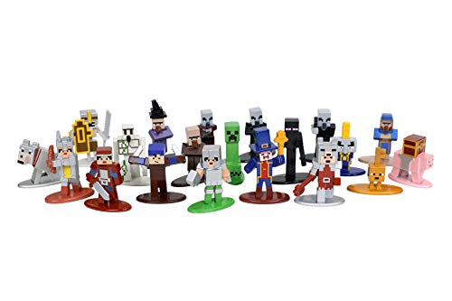 Jada Toys Minecraft Dungeons Nano Metalfigs 1.65" Die-cast Collectible Figures 20-Pack Wave 4, Toys for Kids and Adults Silver