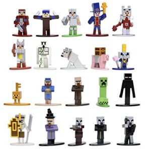Jada Toys Minecraft Dungeons Nano Metalfigs 1.65" Die-cast Collectible Figures 20-Pack Wave 4, Toys for Kids and Adults Silver