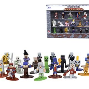 Jada Toys Minecraft Dungeons Nano Metalfigs 1.65" Die-cast Collectible Figures 20-Pack Wave 4, Toys for Kids and Adults Silver