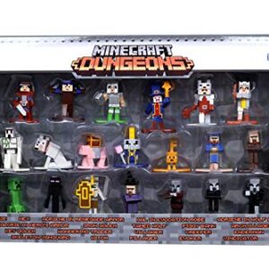 Jada Toys Minecraft Dungeons Nano Metalfigs 1.65" Die-cast Collectible Figures 20-Pack Wave 4, Toys for Kids and Adults Silver