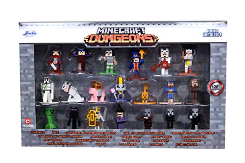 Jada Toys Minecraft Dungeons Nano Metalfigs 1.65" Die-cast Collectible Figures 20-Pack Wave 4, Toys for Kids and Adults Silver